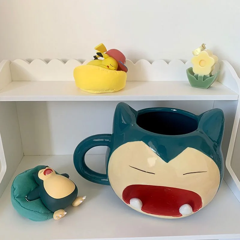 Kawaii Cartoon Pokรฉmon Snorlax Action Figure Toys Ceramic Cute Cup High Capacity Mug Creativity Christmas Gifts For Children