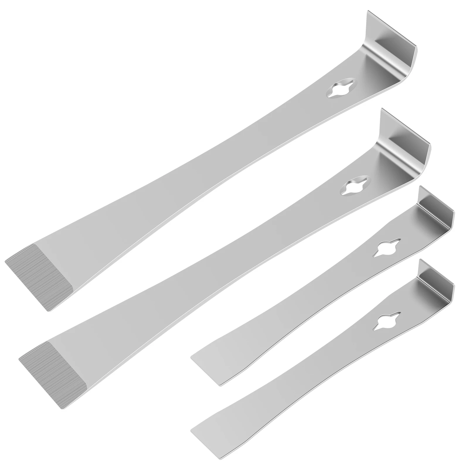 4Pcs Pry Bar Scraper Set with Built in Nail Puller Stainless Steel Pry Bar Set Flat Pry Tool Multifunctional Crowbar Tool