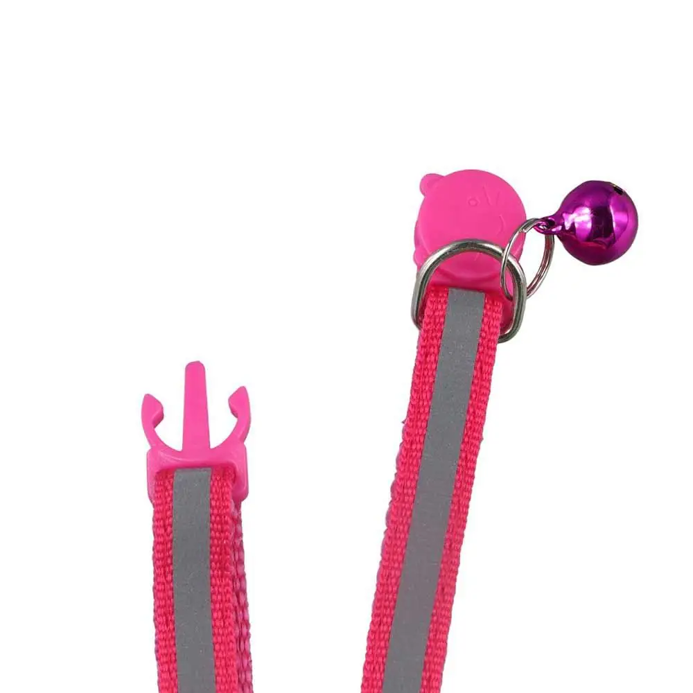 Options 1 pcs Reflective Cat Head Pattern Adjustable Size Nylon Buckles Cat Collar Kitten Decor Cat Neck Strap Pet Accessories