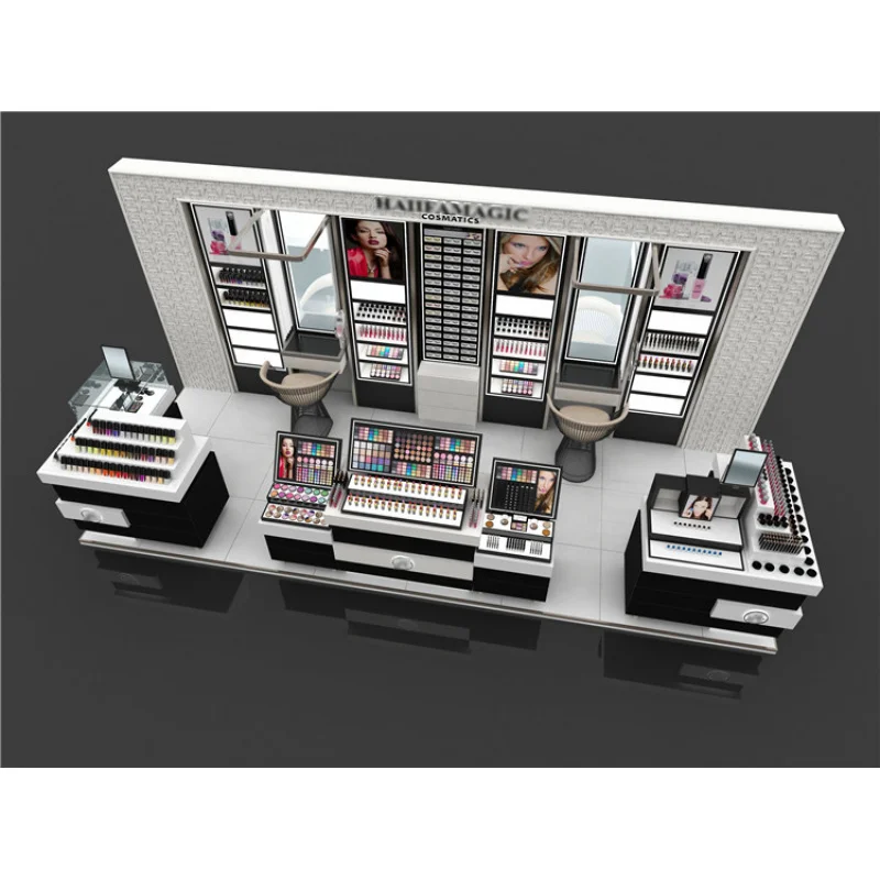 (Customized) Beauty Chain Fancy Cosmetic Store Interior Display Makeup Modern Shopping Mall Kiosk Cosmetics Display