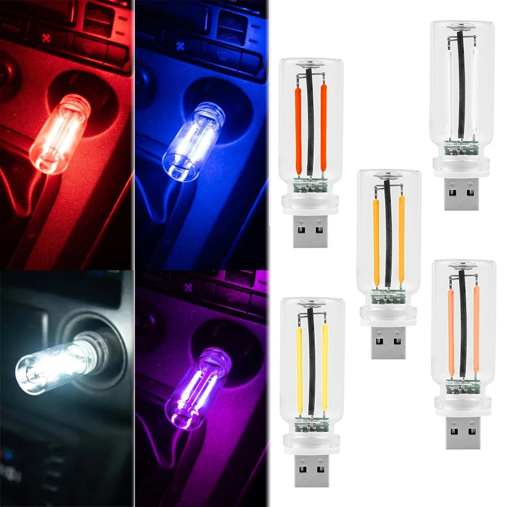

Touch Dimming LED Lamp Plug Play Car Ambient Atmosphere Light USB Night Light Incandescent Filament Lamp Bulb Emergency Lighting