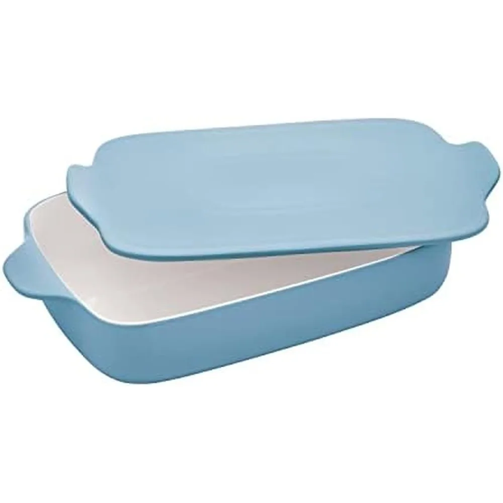 

Blue Velvet KitchenAid Stoneware Rectangular Baker with Lid, 9x13x2.5 Inches