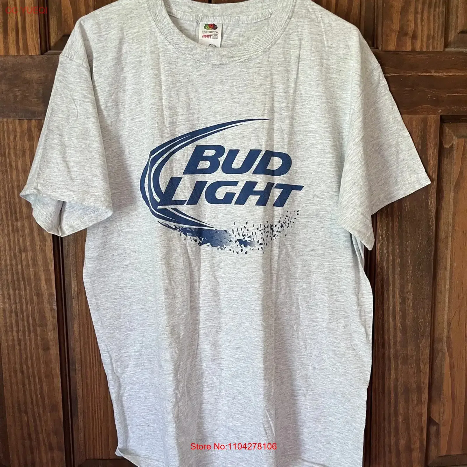 Bud LighT T Shirt Mens Large Grey Anheuser Busch Beer 2000 s Y2K vintage Washed Stretched designer clothes Stylish homme