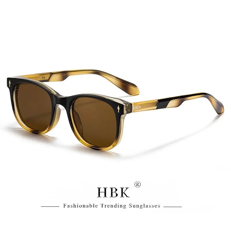 HBK Retro Herren-Sonnenbrille, klassisch, polarisiert, mit Propionsäure-Pin, quadratischem Rahmen, Damen-Outdoor-Brille, unverzichtbar, UV400 – Detail 10