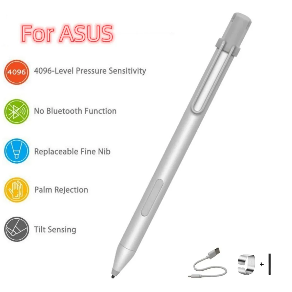 

4096 Stylus Pen ASUS Tablet ZenBook Flip Pen Touch No Bluetooth USB Charging