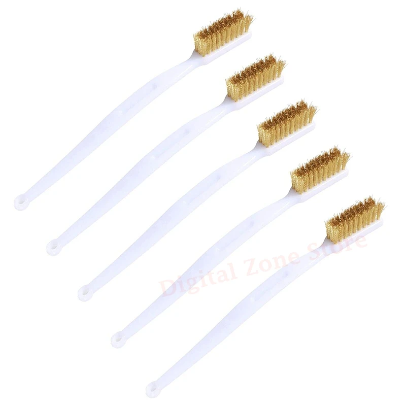 5Pcs 3D Printer Nozzle Cleaner Tool Copper Wire Toothbrush Copper Brush Hand Hot Bed Cleaning Block Parts Wire Brush Tools