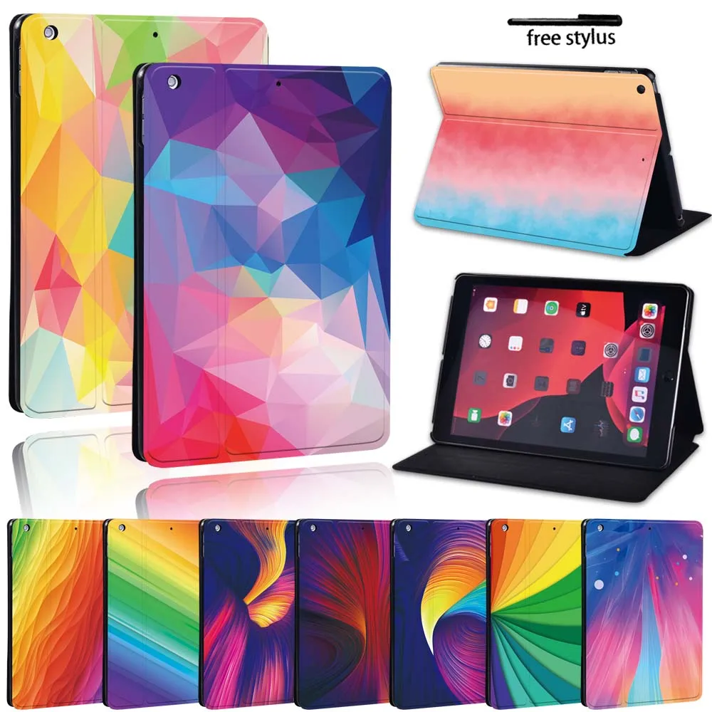 

For IPad 9th 8th 7th 10.2" Cover IPad 5th 6th/Air 2/3/4 Mini 2 3 4 5/Pro 11/Air 5 Tablet Leather Watercolor Pattern Case Funda