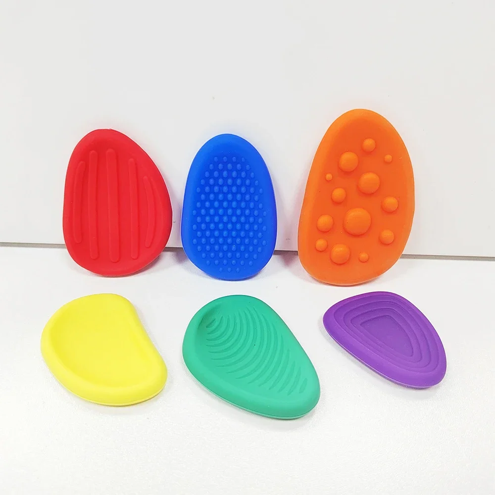 2026 New Fidget Toys Adults Sensory Silicone Stone 6 Pack Textured for Autism Kids Calming Down Fidget Stress Relief Toys