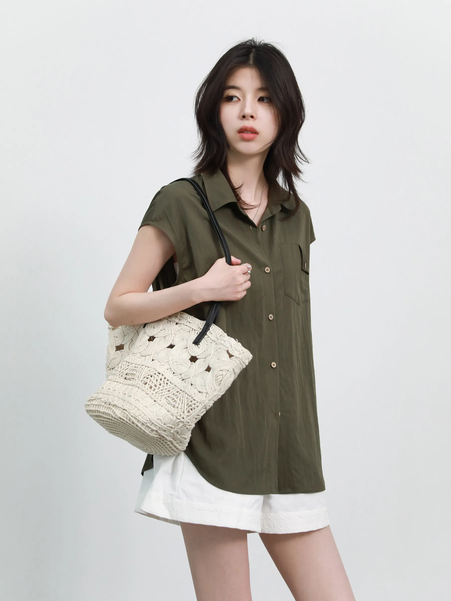 CHIC VEN New Fashion Women Shirt Solid Loose Casual Lapel Single Breasted Female Short Sleeved Blouses Summer Coat 2026