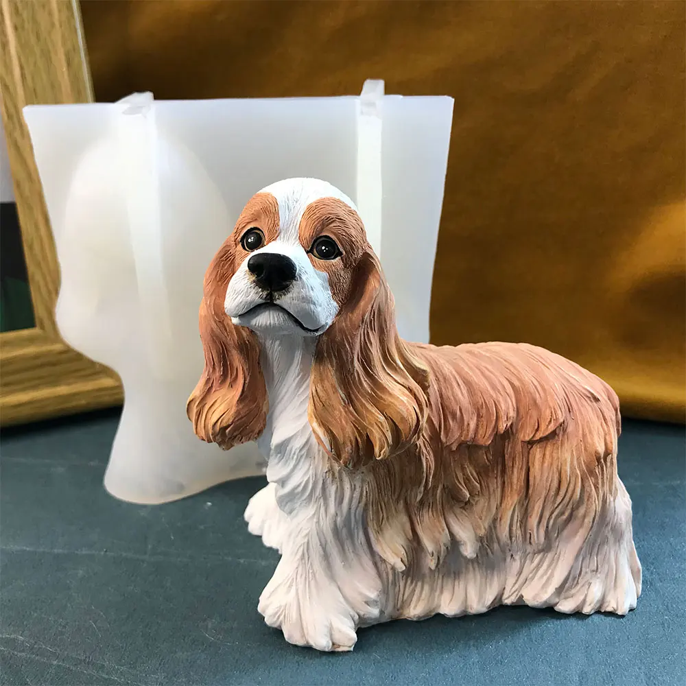 

3D кокер-спаниель собака силиконовая форма DIY собака эпоксидная смола пластырь сувенир форма для животных любитель собак украшение дома