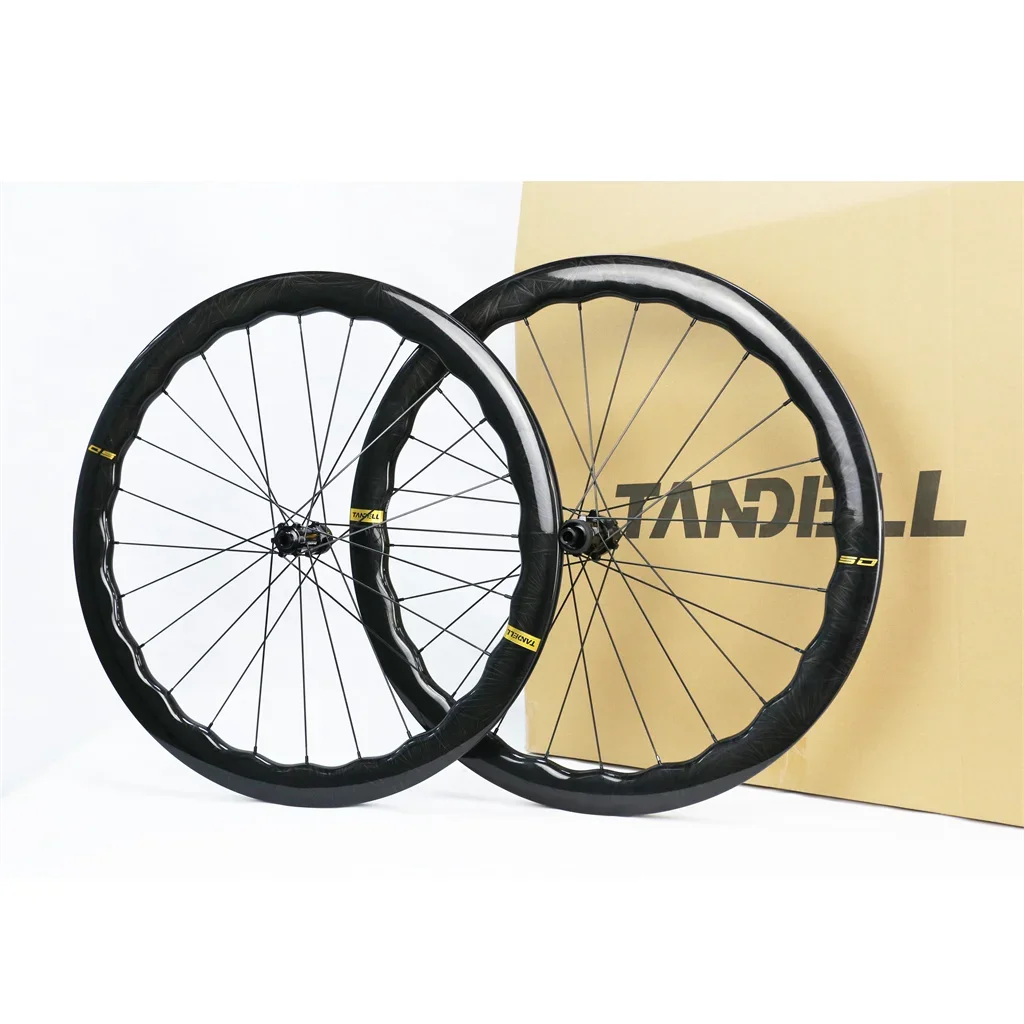 

VAGUE4.5 Gold Logo Road Wheels 700c Carbon Fiber T800 Road Bike Wave Disc Rims Bike Accessories UD Black Bright Ice Crack