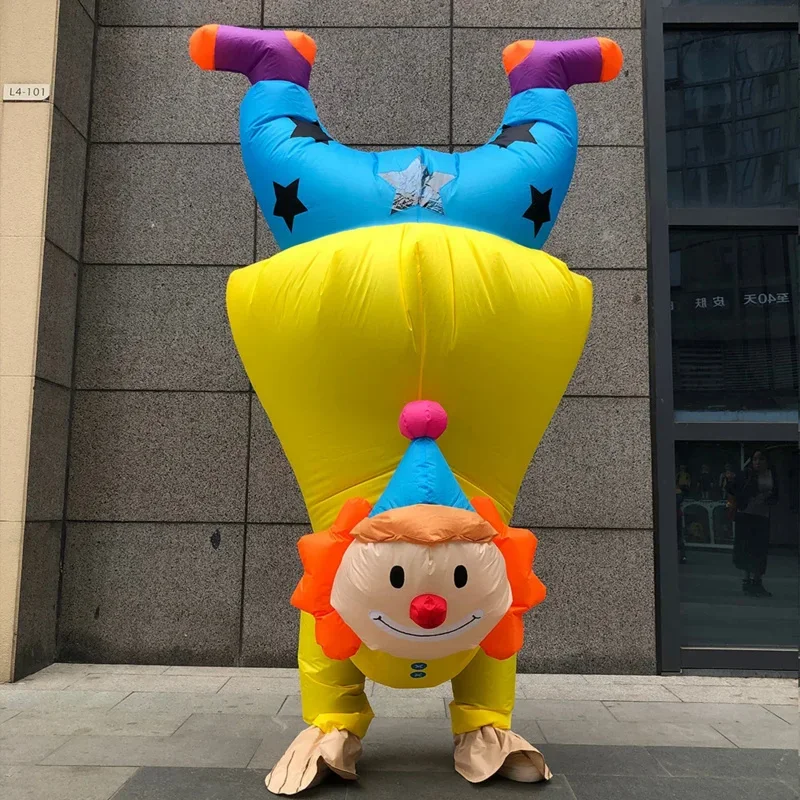 Cosbao Simbok Upside Down Clown เครื่องแต่งกายสําหรับผู้ใหญ่ผู้ชายผู้หญิงปาร์ตี้เต้นรําทีวีโปรแกรม Carnivals เปิดฉลอง