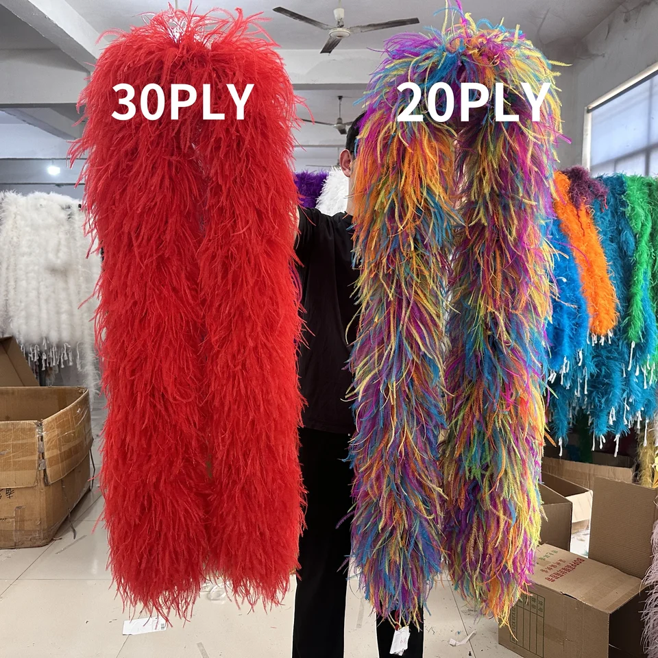 Boa En Plumes D'Autruche Rose 2 Mètres – Choix 1,2,3,4,6 Plis – Écharpe Luxe Pour Mariage, Déco, DIY