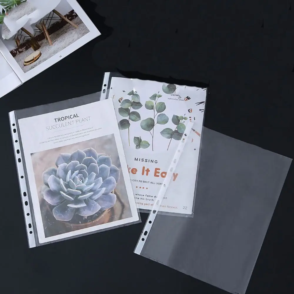 

100sheets Transparent Loose Leaf Refill Paper 11-hole Category Page Tab Spiral Binder Divider Page Separator
