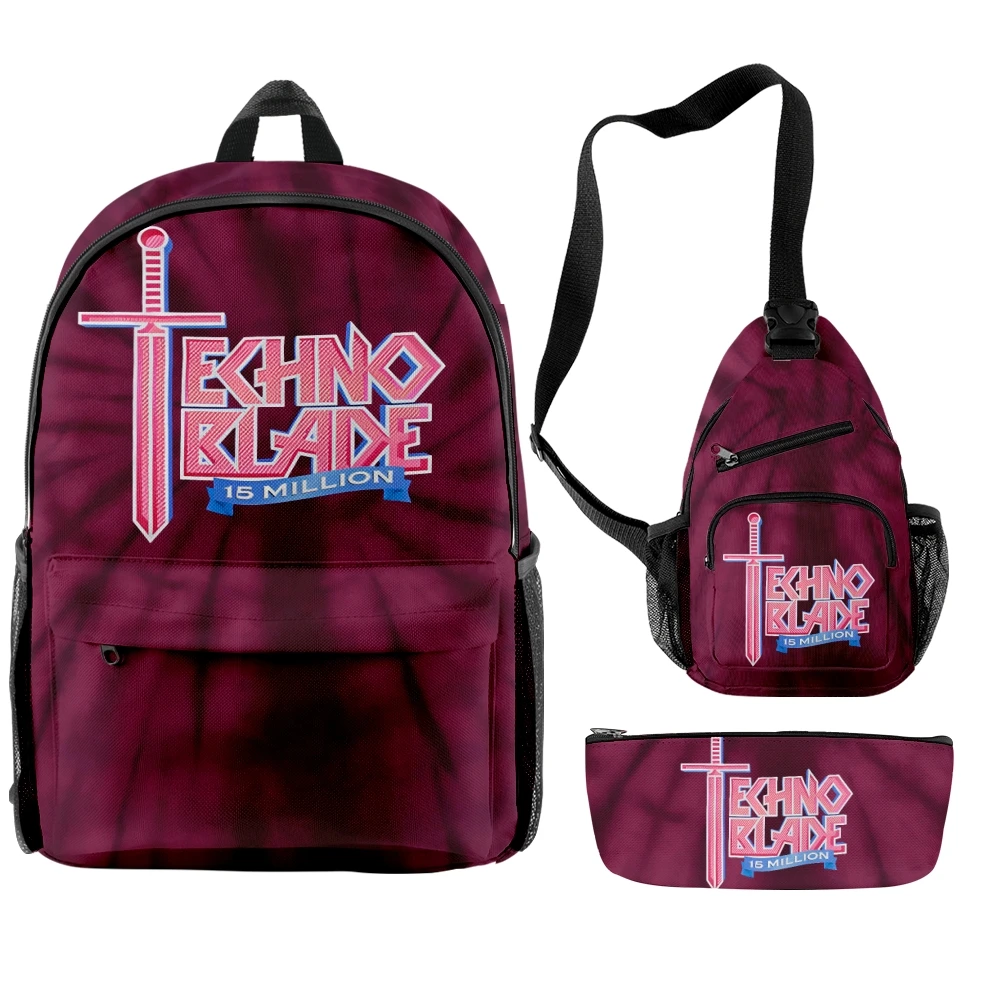 

Technoblade Merch 15 Million Subs Tie Dye Backpacks 3 Pieces Sets Zipper Daypack Traval Bag Student School Bag