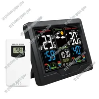 FanJu Weather Station Color Disply Digital Clock Barometer Thermometer Hygrometer Outdoor Sensor with Trend Mildew Risk FJ3383C