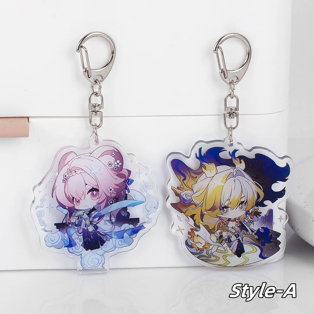 New Game Arknights Acrylic Keychain Zuo Le Wan Qing Shu Lin Cartoon Anime Pendant Keyring Backpack Jewelry Badge Gift Cosplay