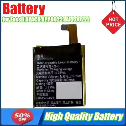 Battery for Fossil APACK APP00221 APP00222 APP00276 APP00296 Watch Battery