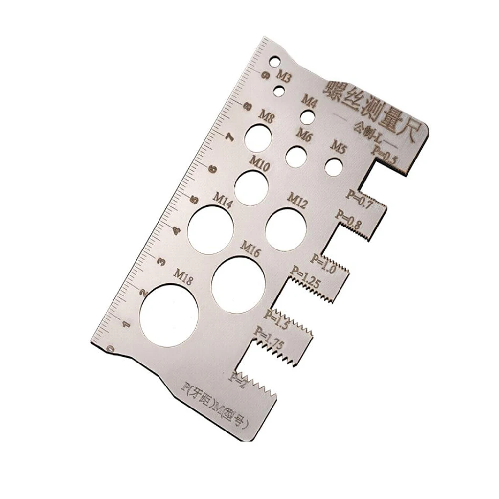 2 قطعة المسمار الموضوع الملعب قياس حاكم أداة قياس الترباس الجوز متري المسمار قطع مقياس زاوية نموذج قياس 100 مللي متر X 3 مللي متر #4