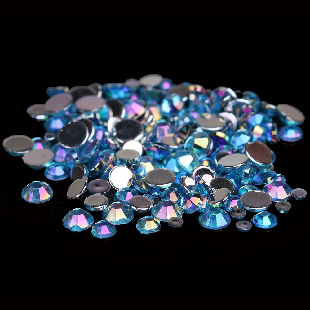 Smart Color Acrylic Rhinestones Aquamarine AB Color Shoes Clothing Decorations Sparkling Newest Nail Art Decorations Small Pack