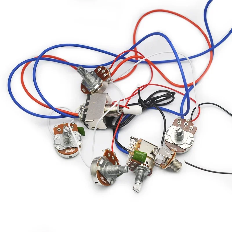 6 Sets Electric Guitar Wiring Harness Kit 2V2T Pot Jack 3 Way