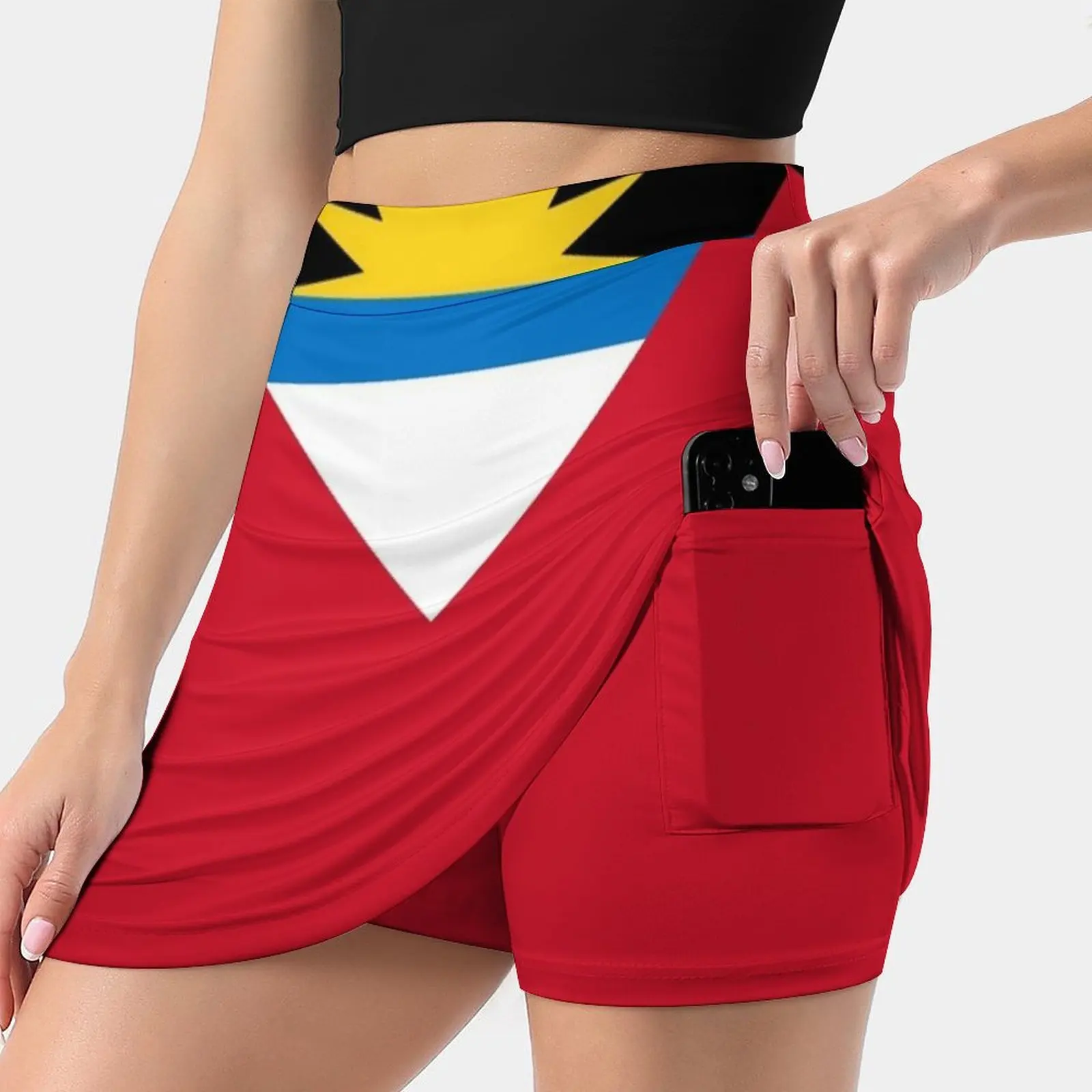 

Antigua And Barbuda Women's skirt Mini Skirts A Line Skirt With Hide Pocket Antigua And Barbuda North America Islands Great