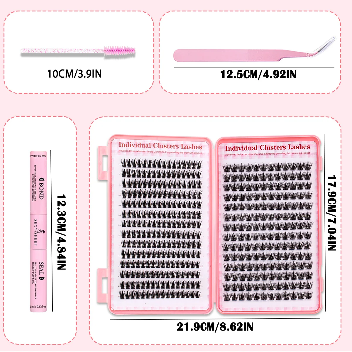 Wimpernbüschel Katzenaugen-Wimpernverlängerung Große Kapazität Natürlicher Look Einzelwimpern für DIY-Anwendung Clean Girl Wimpern Geschenk – Detail 2