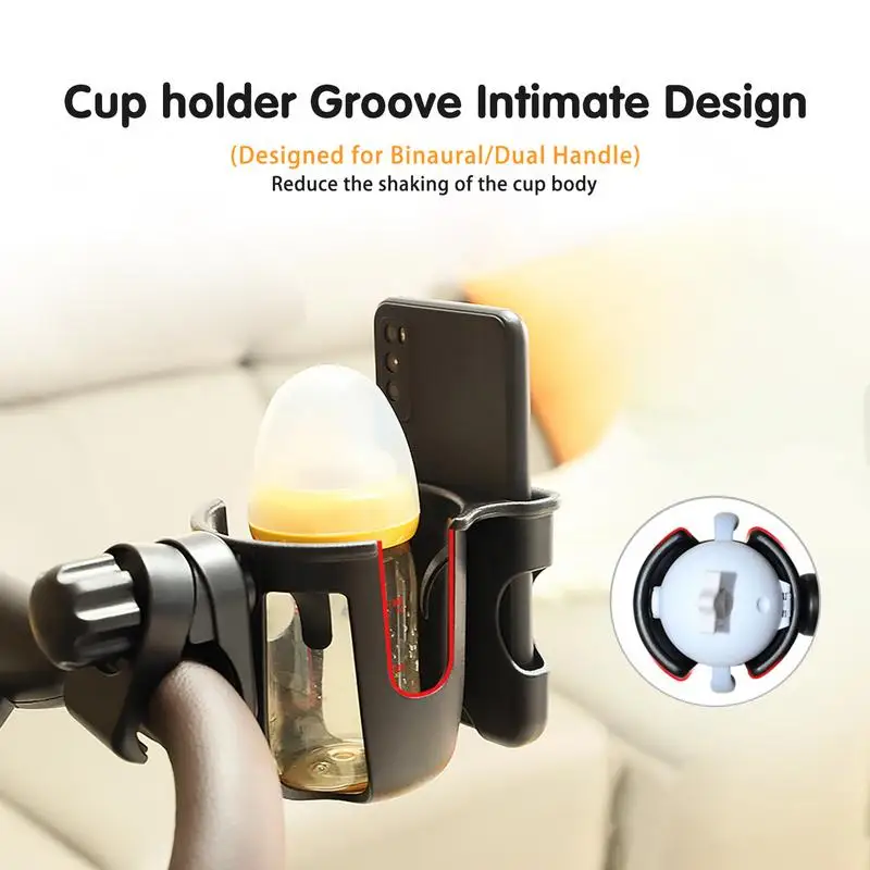 Shopping Cart Cup Holder Wheelchair Cup Holder Universal Bike Cup Holder 2 In 1 Design For Electric Scooter Golf Cart Bicycle