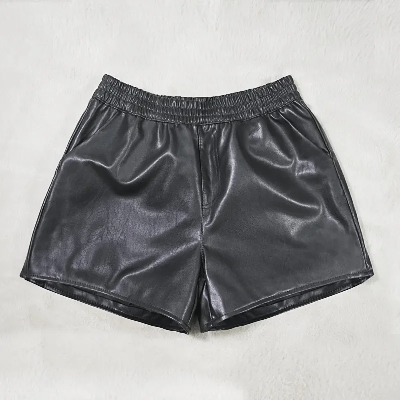 Female Sexy Black Dance Wear Shorts Summer Short Clubwear Streetwear Plus Size Shorts PU Leather Punk Style Hip Hop Shorts Girls