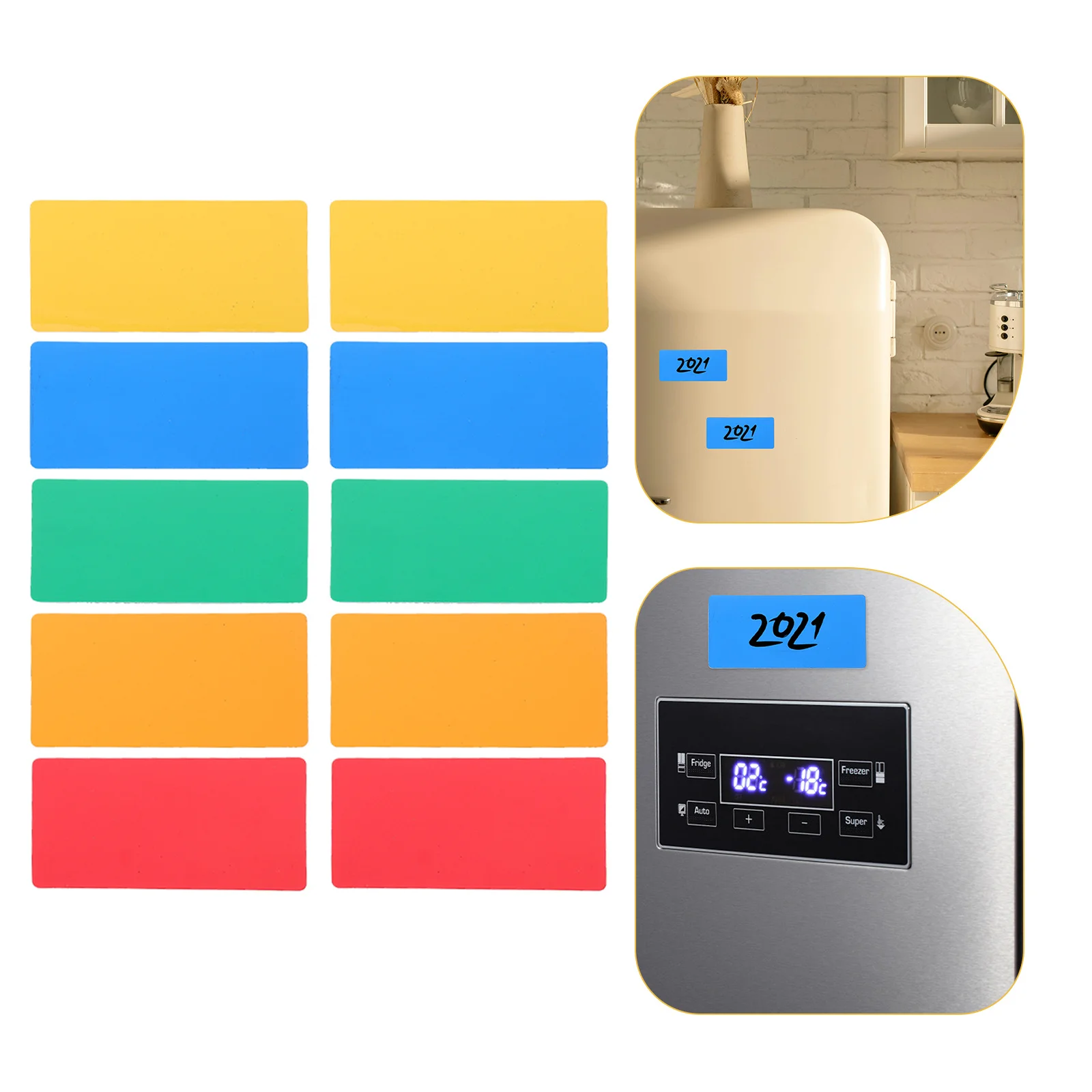 

10Pcs Magnetic Label Tags Colored Dry Erase Stickers Multipurpose Writable Whiteboard Refrigerator Message Board