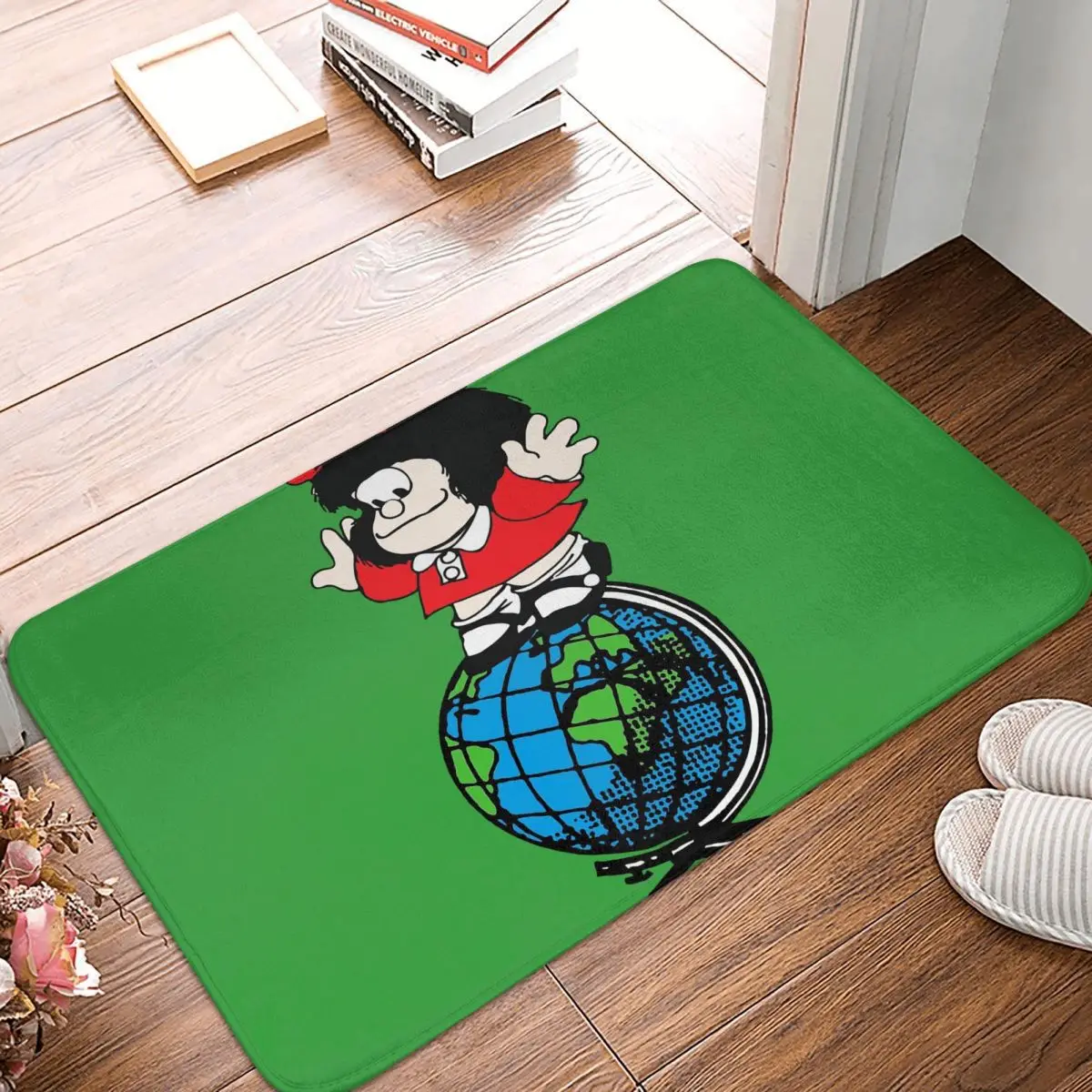 M-Mafaldas Non-slip Doormat Above The World Bath Bedroom Mat Outdoor Carpet Flannel Pattern Decor