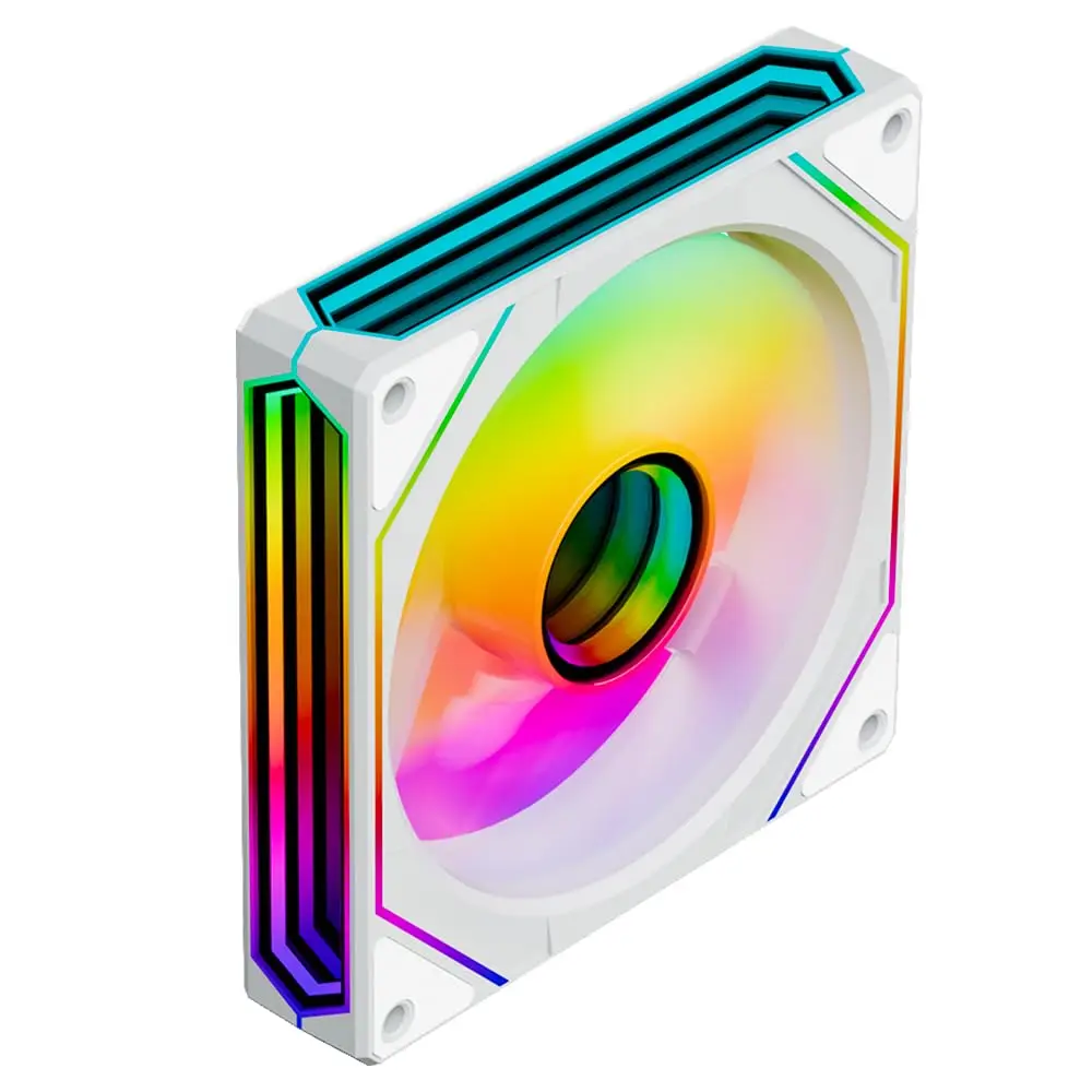

120mm ARGB Computer Case Fan, Infinite Mirror Light Effect Design Cooling Fan, CPU Fan PWM 1600RPM 2MMH20 HDB Bearing for PC Fan