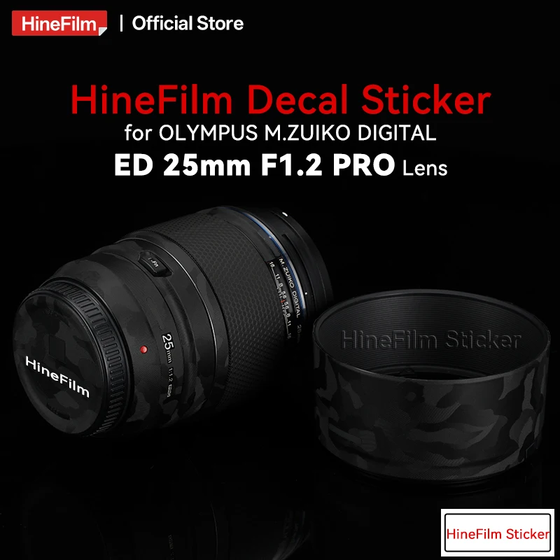 Hinefilm الجلد لأوليمبوس 25 F1.2 برو عدسة ملصق التفاف غطاء لأوليمبوس 25 F1.2Pro واقية ملصق مائي الجلد 25 1.2 ملصق
