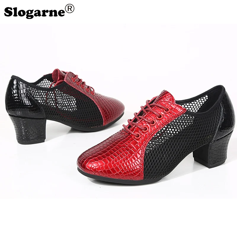 

2025 New Professional Dance Shoes Women Jazz Latin Shoes Ladies Middle Heels Yago Shoes Soft Sole Ballroom Modern Dance Sneakers