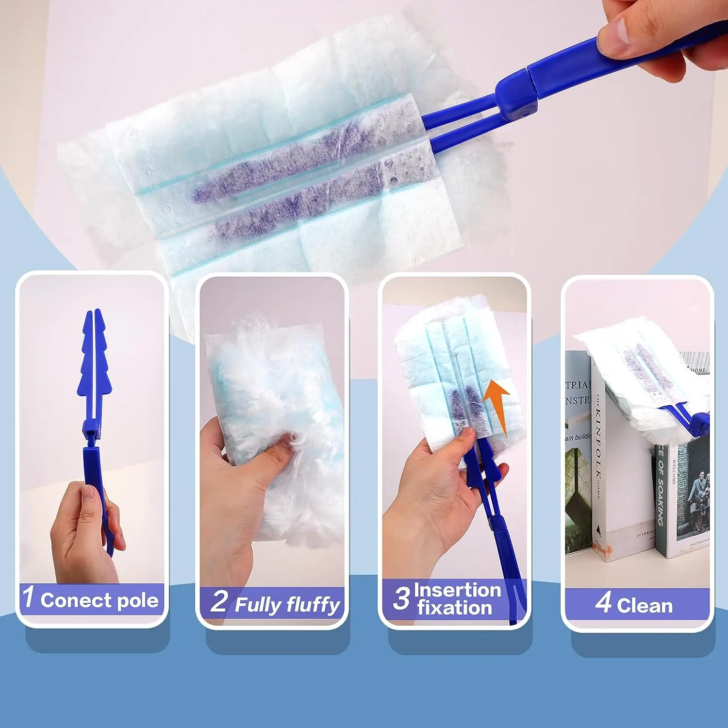 Disposable Dusters with Replace Heads Refills Bulk Duster Brush for Cleaning Home Office Blinds Car Surface Duster Cleaning Tool