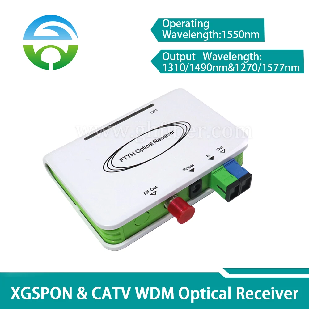 XGSPON&CATV WDM Receptor óptico Convertidor de fibra Mini Receptor Optico Catv 1270/1577nm