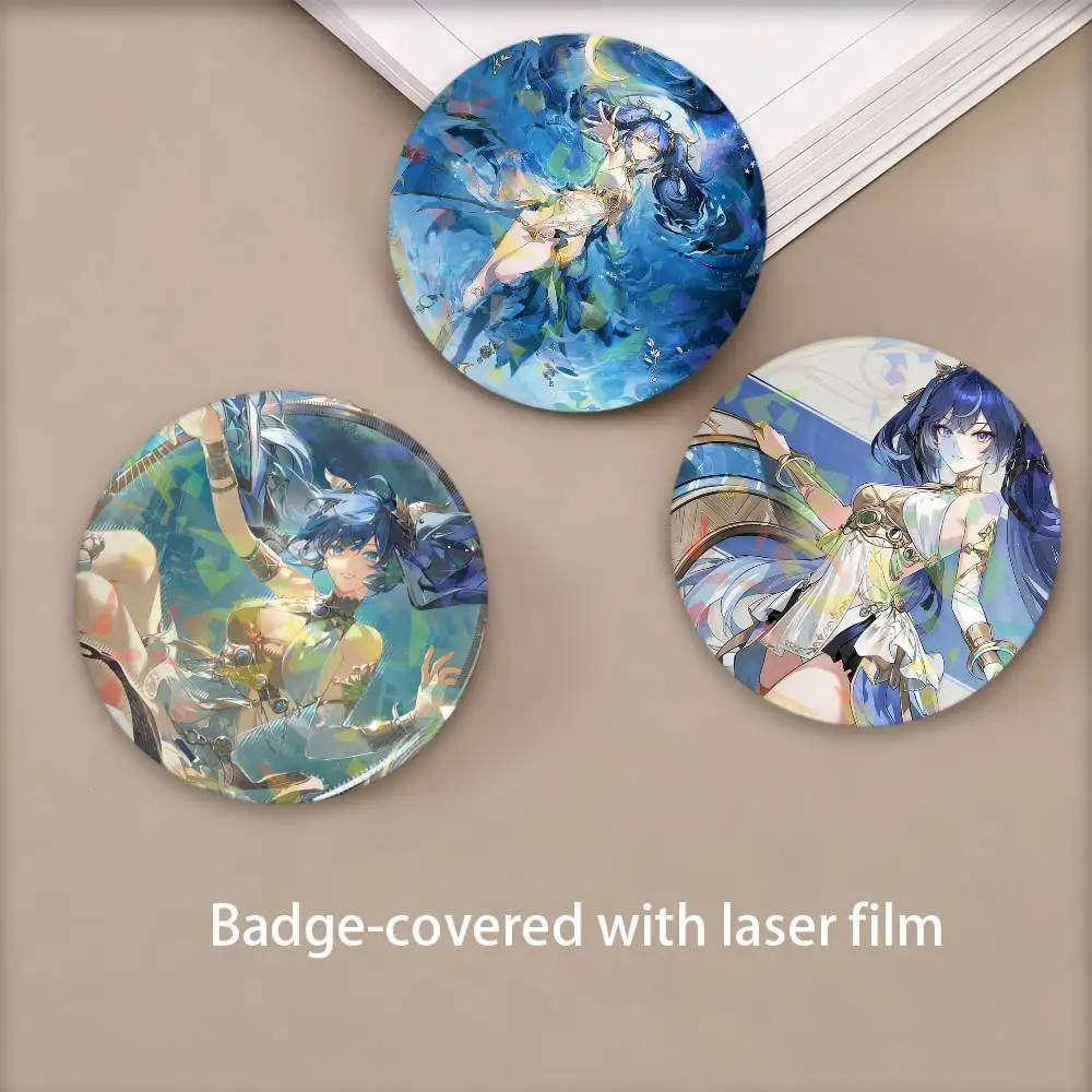 Iuno Spiel Wuthering Wave Abzeichen Runde Exquisite Abzeichen Broschen Kreative Pins Für Kleidung Laser Hut Rucksack Geschenk Zubehör