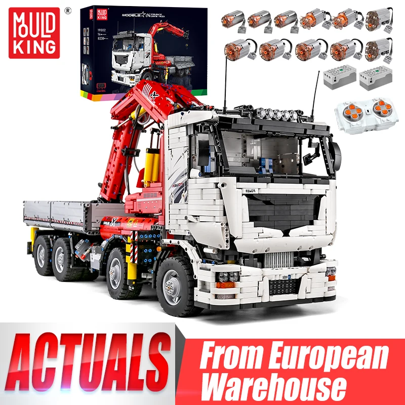 MOULD KING 19002 Technical Car Toys MOC-8800 APP&RC Motorized Pneumatic Crane Truck Model Building Blocks Kids Christmas Gifts