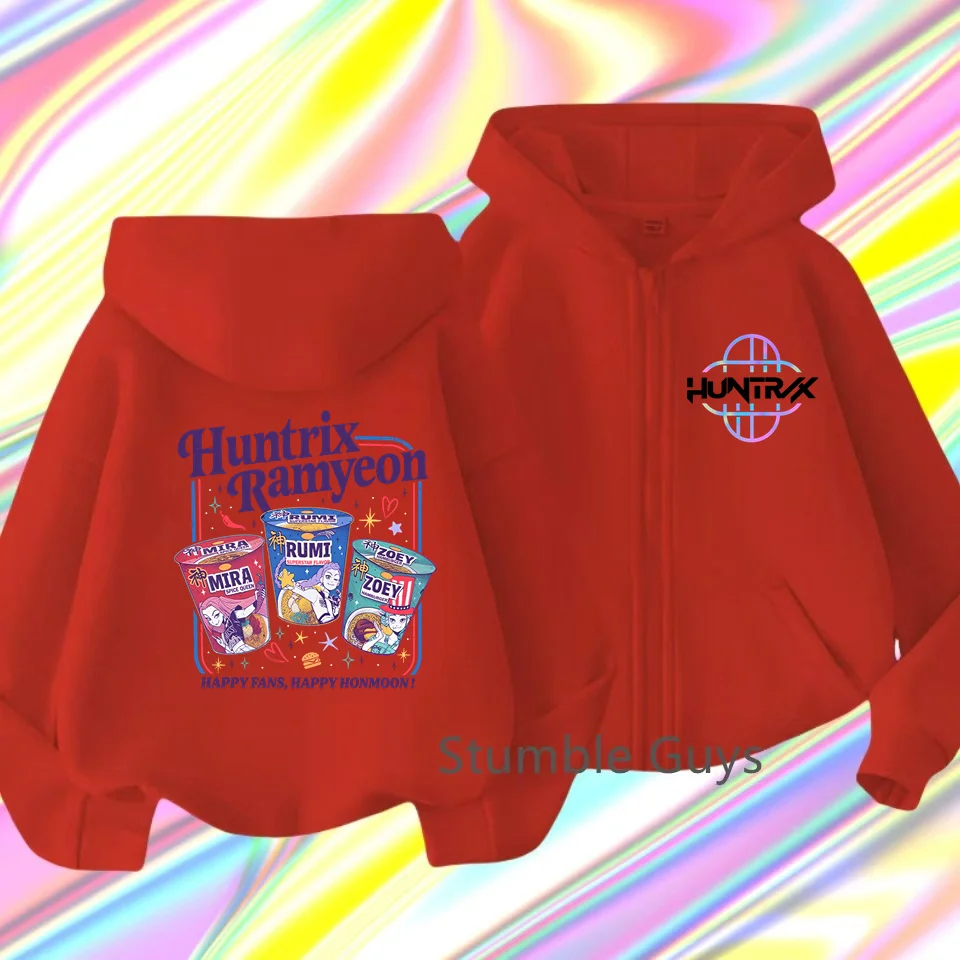 

2025 Hot Funny Zip Up Sweatshirts Kpop Demon Hunters Hoodie Children Clothes Kid Girl Boy Sweatshirt Zipper Hoody Casual Top