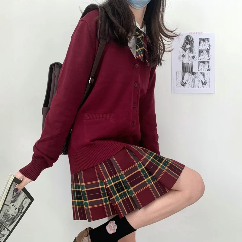 Japanese Style Student School Uniform Lolita Girl Women Sweater Long Sleeve JK School Uniform Cardigans Cute Women Sweater Coat