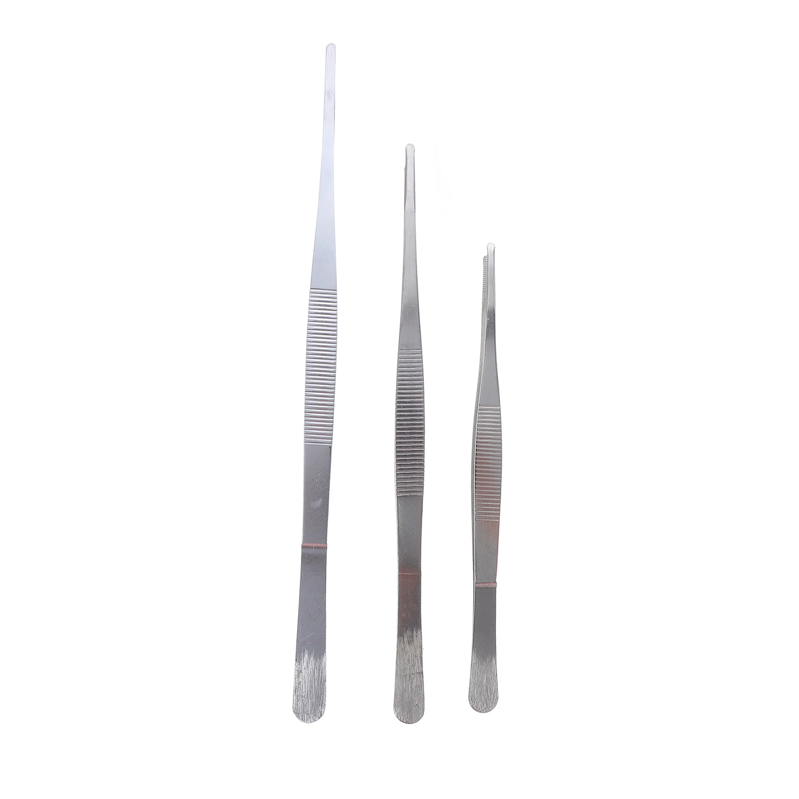 

3pcs Round Head Tweezers Stainless Steel Non Magnetic Precision Durable Ergonomic Design for Crafts Jewelry Lab Use