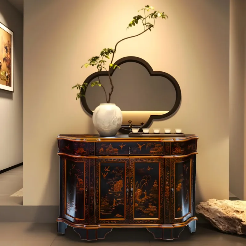 

A6 French Chinese style, household living room storage, storage cabinet 120 * 40 * 84cm