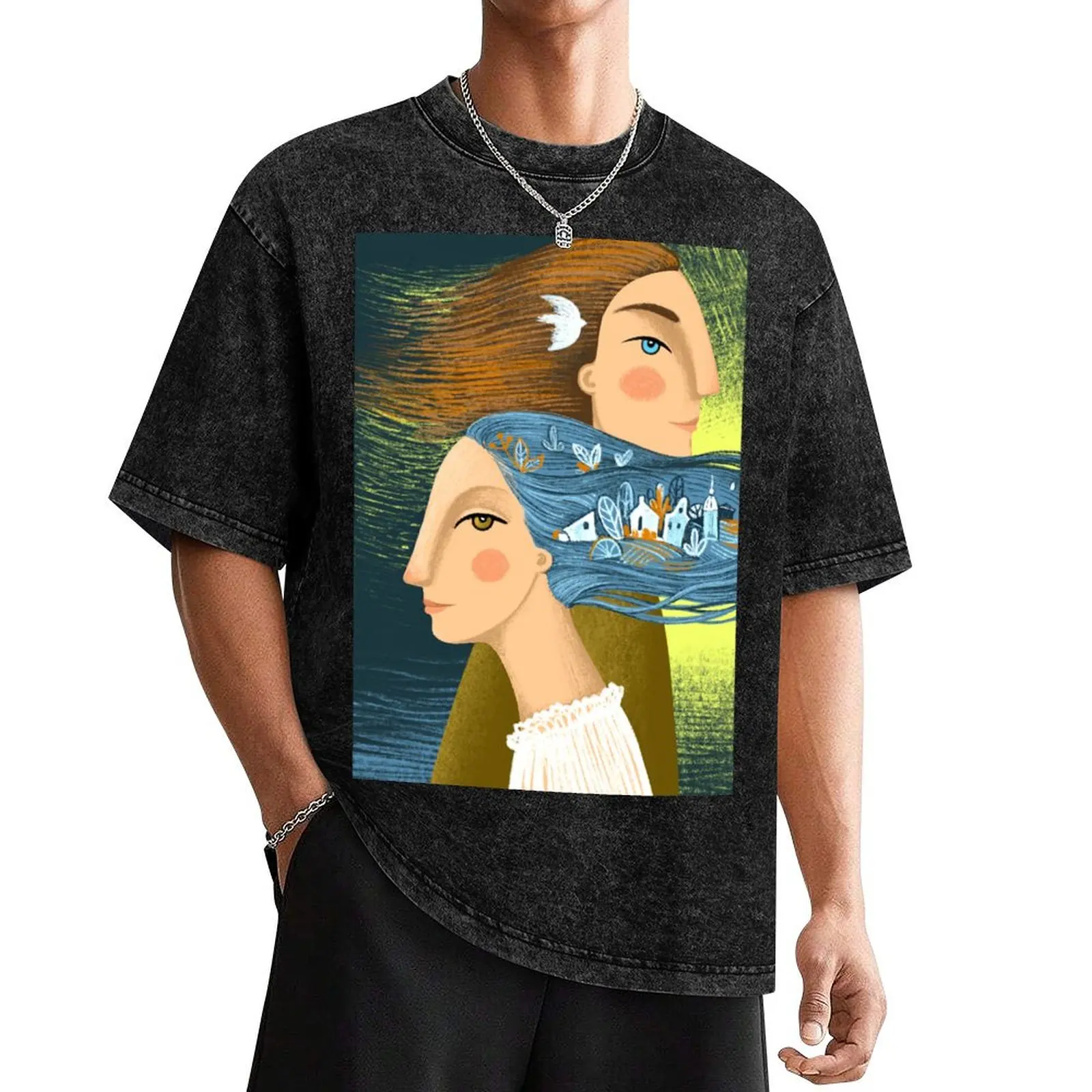 

Symbolic Love illustration T-Shirt blue archive anime shirt outfits for men