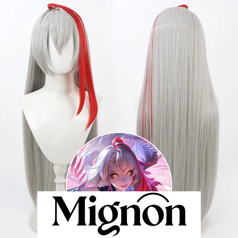 

Honor of Kings Shadow cosplay wig silver white red highlights Halloween gift