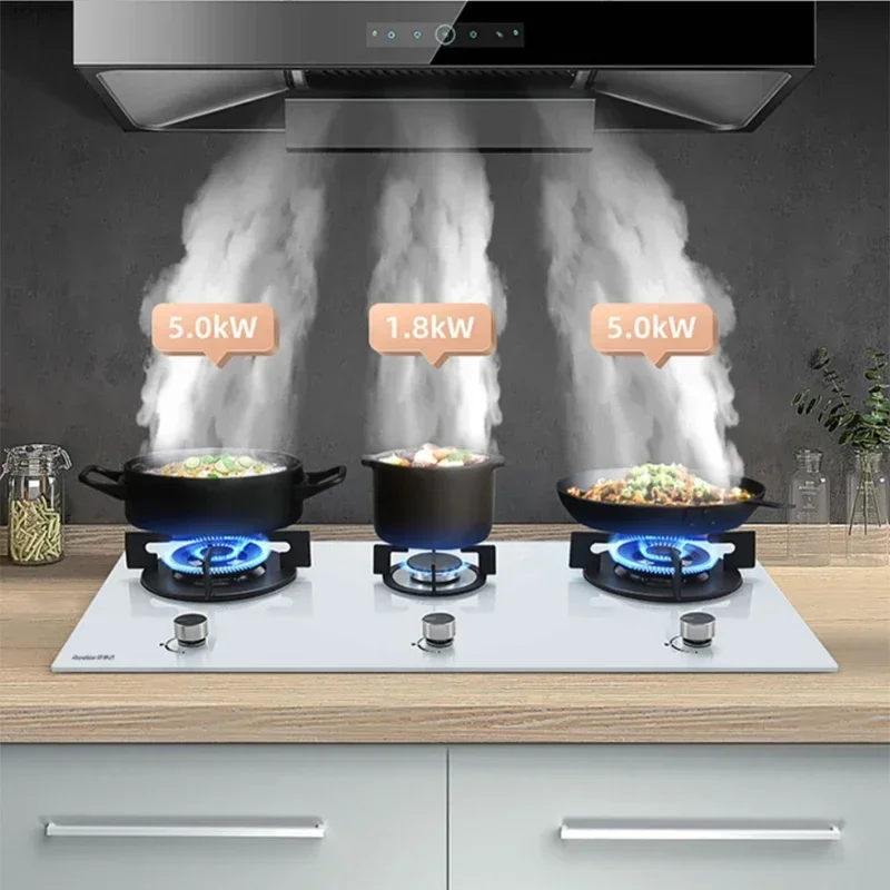 المنزل الكهربائية ثلاثة العين موقد غاز أبيض المدمج في المنزلية الغاز الطبيعي ثلاثة رئيس طباخ غاز مسامية شرسة طباخ النار