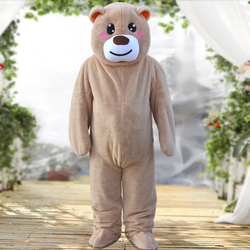 Costume da bambola mascotte orso danzante cartone animato orso di peluche set completo per adulti prestazioni fantasia carnevale pubblicità oggetti di scena da passeggio