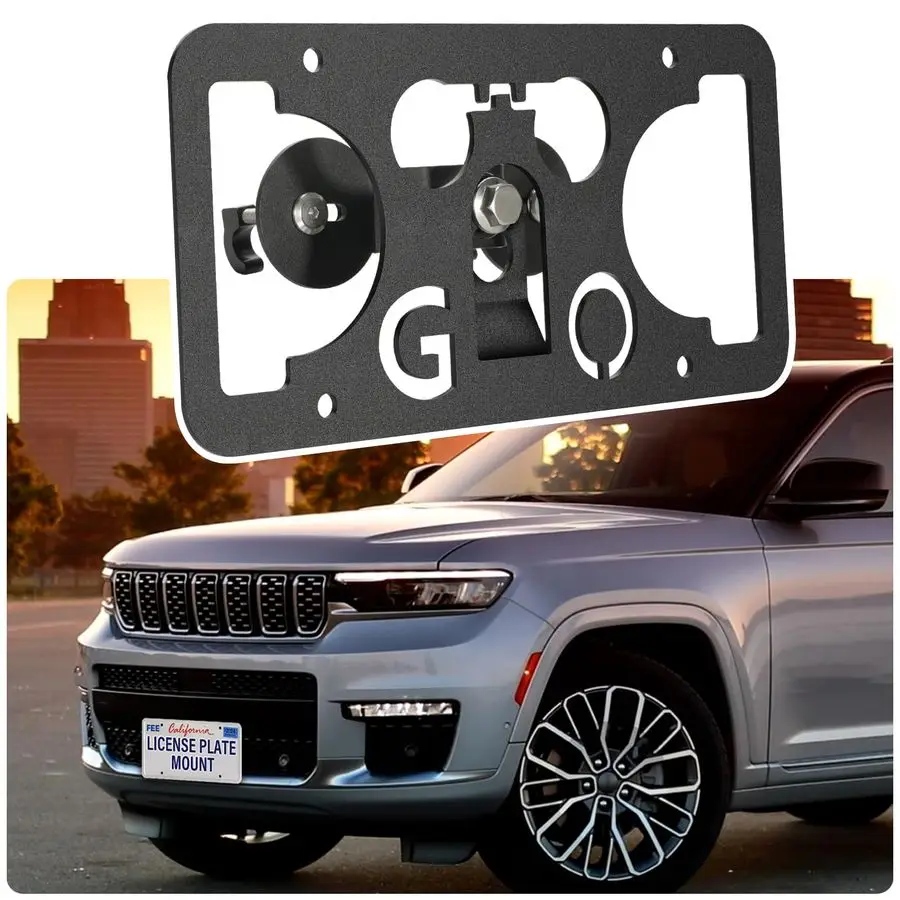 

Drill License Plate Holder Compatible with Jeep Grand Cherokee L 4xe WL 20212025 Front Grille License Plate Mount Bumper Bracket