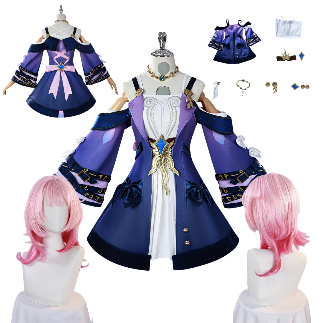 

Game Honkai Star Rail Cyrene Cosplay Costume Wig Anime Halloween Carnival Party Clothes