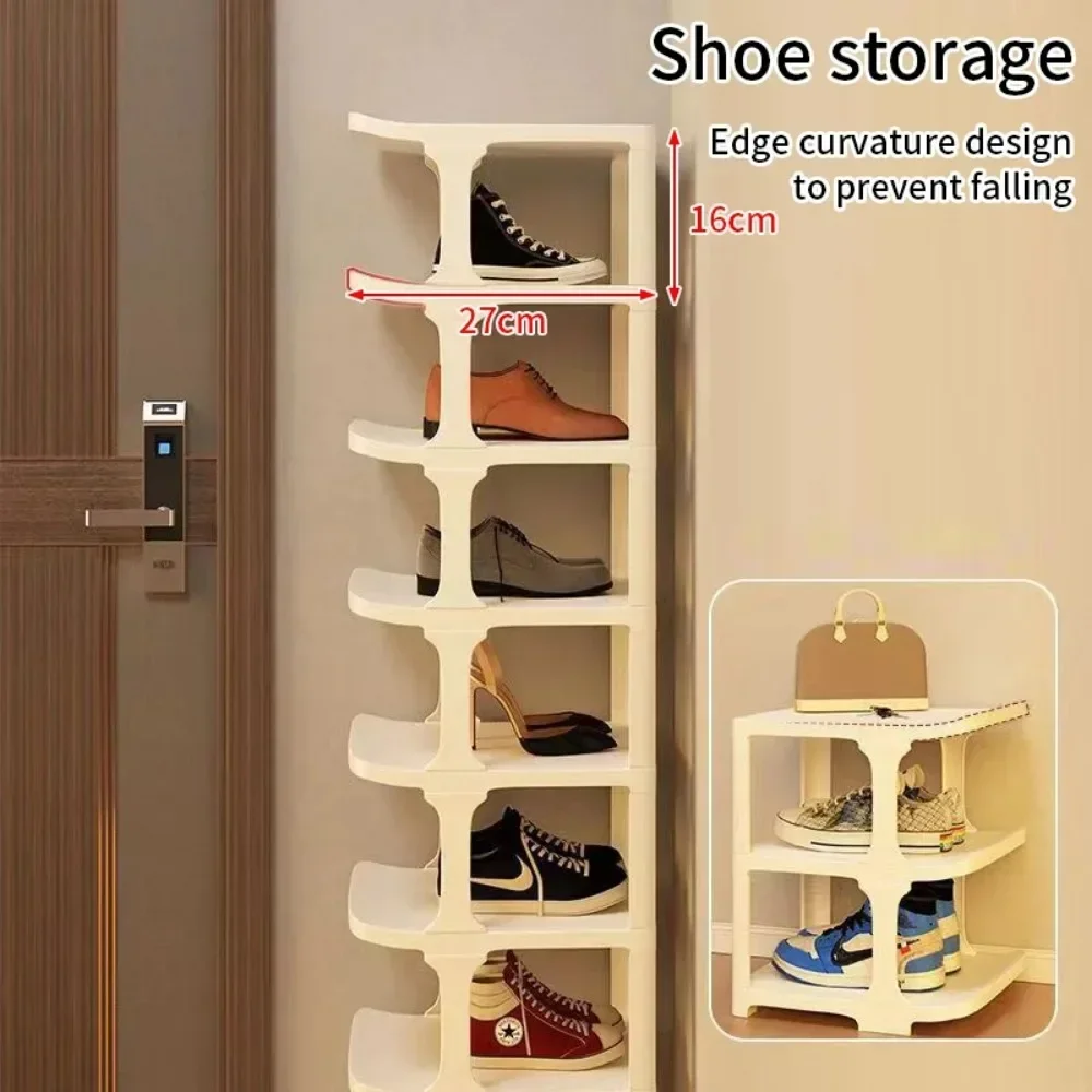 

Многоуровневая полка для обуви, экономит домашнего пространства, подходит для прихожей, спальни, минималистичный стиль, складные стеллажи для хранения обуви A
