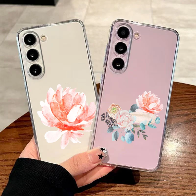 Hand-Drawn Watercolor Rose Case For Samsung A16 A56 A36 A26 A54 A52 A24 A14 A50 A72 A70 A06 A12 A22 A34 A42 A32 A04s 5G Cover